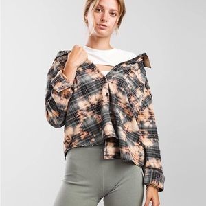 Gilded Intent Bleached Flannel Shirt Fall Winter Grunge Distressed Size Medium